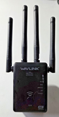 WAVLINK WI-FI PLUG-IN BLACK AP/ROUTER AC 1200 MEASURES 6.5 X 3.25 INCHES EXC CON
