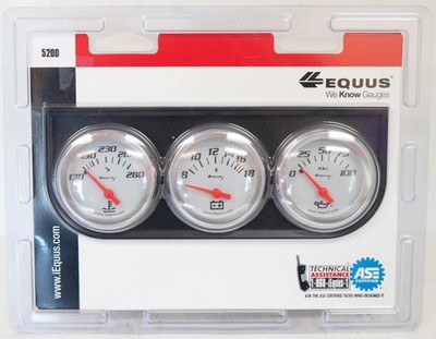 NEW - Equus 5200 Water Temp, Voltage, Oil Pressure 2'' Triple Gauge Set