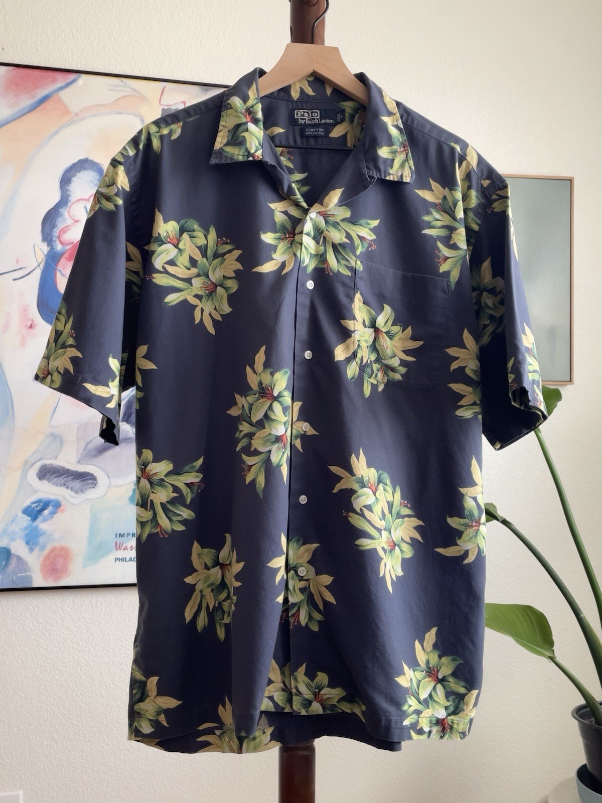 POLO RALPH LAUREN Vintage Clayton Camp Hawaiian Flora… - Gem
