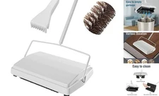  Carpet Floor Sweeper with Horsehair, Non Electric Manual Sweeping, Rotor White