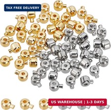 arricraft 60 Pcs Brass Crimp Beads, Loose Rondelle Spacer Beads Crimp Bead Cover