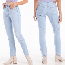 Levi  s 501S Skinny Button Fly Jean 25x30 Light Wash 128 EUC 100 Cotton