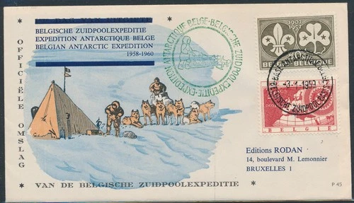 LS71434 Belgium 1959 south pole expedition FDC used