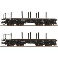 Roco 6680034 TT 2-Tlg. Set: Schwerlast-Flachwagen, Drg, Ep. II TT + Neu