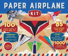 Paper Airplane Kit: 100 Planes to Fold & Fly, 1000 Stickers, Launcher & 100 Rubb