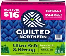 Valpa Quilted Northern Ultra Soft & Strong 2-Ply Toilet Paper, Septic Blue 