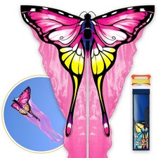 Easy-Flying Pink Tulle Butterfly Kite - Ideal Beach Fun for Families