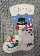 Vtg Bucilla SANTA Felt Stocking 1978 LeeWards Finished Piece