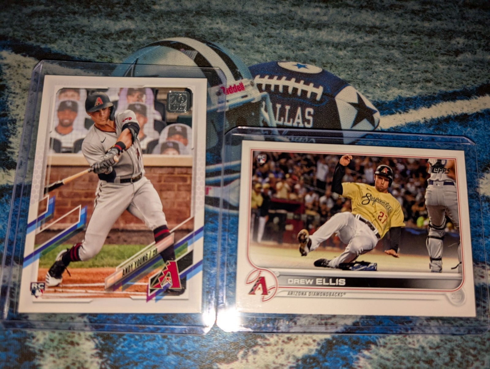 2021 Topps #499 Andy Young 70th Anniversary Celebration & Drew Ellis Rookie Lot 