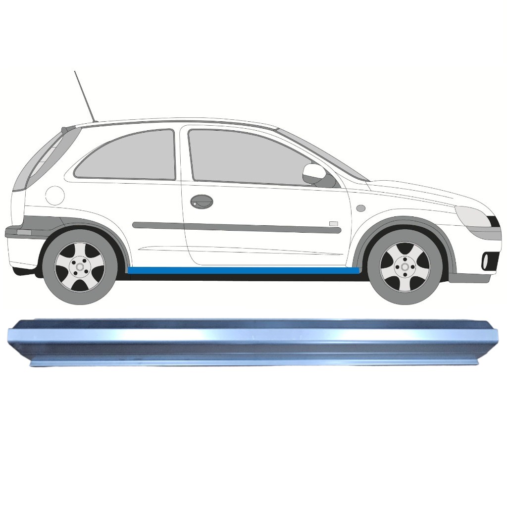 Sill repair panel for Opel Corsa C 2000-2010 / Left = Right (symmetrical)