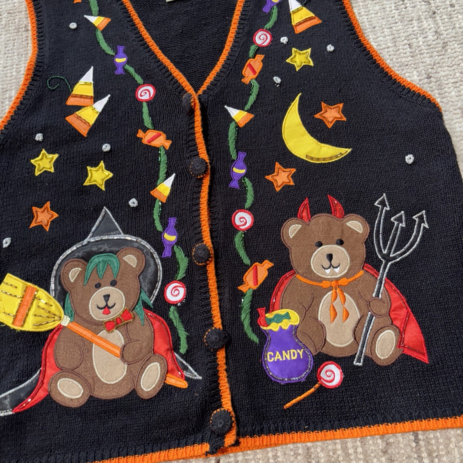 Vintage Basic Editions Halloween Bear Fall Ugly S… - image 4