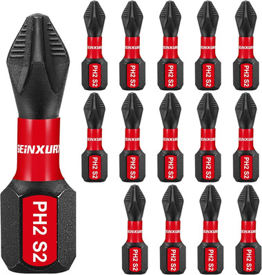 Impact Tough #2 Phillips 1 In. Anti-Slip Head Insert Driver Bits,15Pack 1/4 Inch