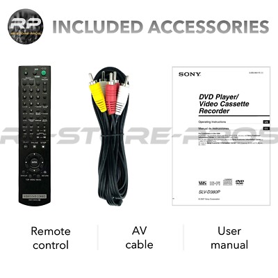 Sony SLV-D380P DVD VCR Combo Player VHS Remote Manual Cables