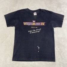 Vintage Wrestlemania IV T Shirt 1988 WWF Wrestling Men’s Medium 80s Trump Plaza