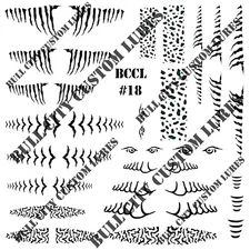 Fishing lure mylar reusable airbrush stencils custom painting scales Stencil #18