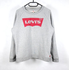 LEVI'S womens BASIC GREY SWEATSHIRT size S  100 Cotton  Crew neck  LOGO
