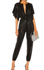 NORMA KAMALI METALIC BLACK JUMPSUIT