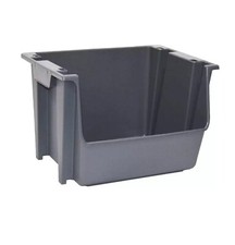 Large Nesting Stack Storage Bin, Plastic, Black, Parts Bins, Etc UnitedSolutions