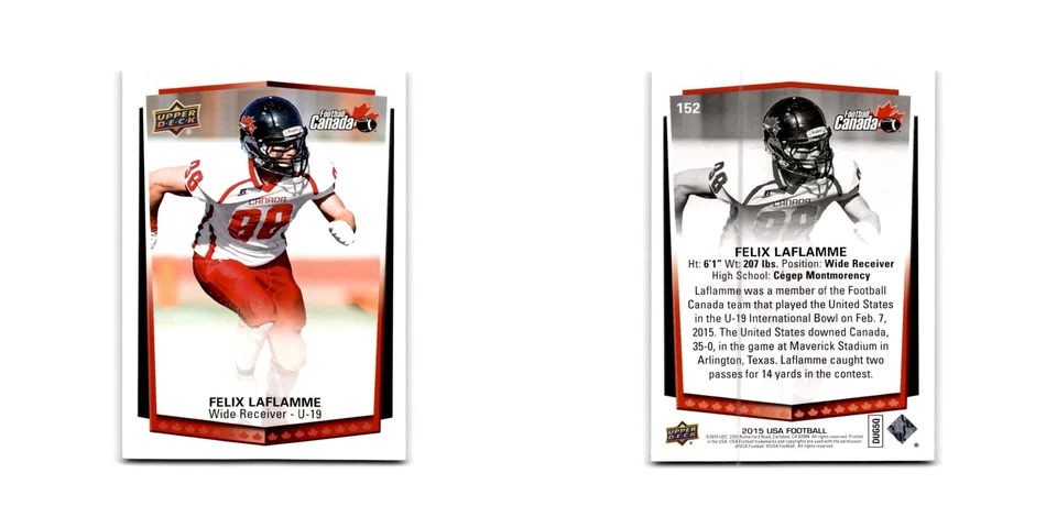 Felix Laflamme 2015 Upper Deck USA #152 Canada Football Card NM - Image 3 of 3