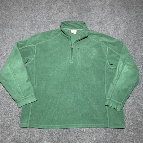 LL Bean Mens Pullover Fleece Green 
