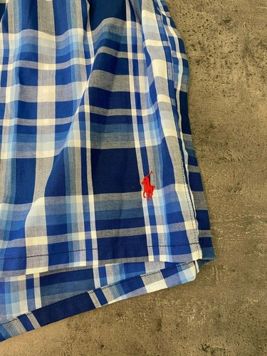 NEW Polo Ralph Lauren Men's Plaid Boxers Shorts S M L XL Woven Blue/Red Pony - Picture 4 of 7