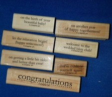 Stampin UP Congrats set of 7 wood mounted rubber stamps original box new