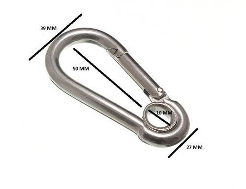 Snap Spring Hook With Eye 8mm 5/16 Bzp Pack of 4