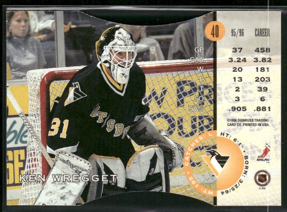 Ken Wregget 1996-97 Leaf Press Proofs #40 - Pittsburgh Penguins - Image 2 of 2