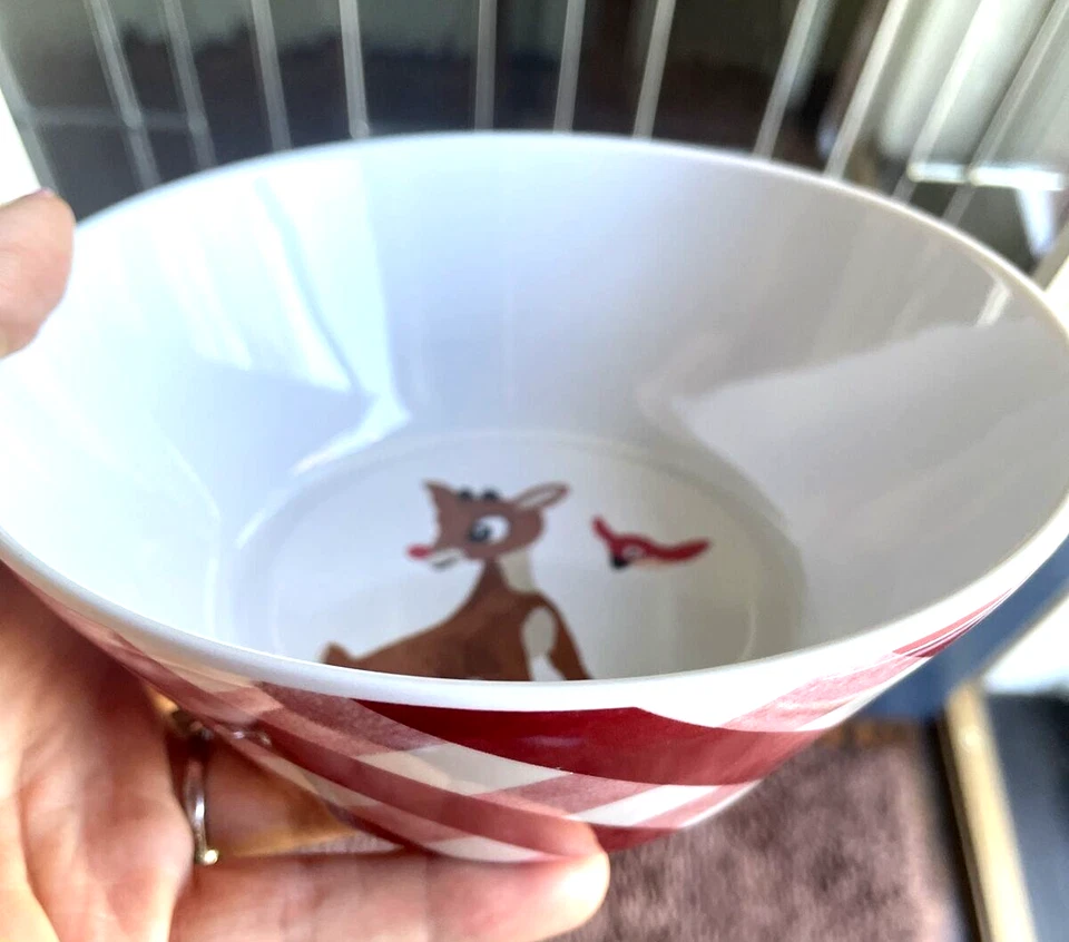 Pottery Barn Christmas Rudolph Reindeer Clarice Disney bowl holiday gift party / - Image 3 of 4