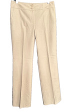 TALBOTS Stretch Women 8 Khaki Dress Pants Cotton Slack Chino Trouser 2-Button