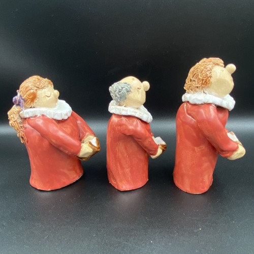 3 Vintage Studio Art Pottery Christmas Choir Figurines - Picture 2 of 12