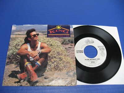 KING - Alone Without You - 1985 Synth-Pop 45 w/PS Rare Epic Promo VG+ VINYL