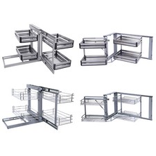 Slide-Out Cupboard Organizer Pantry Storage Basket Rack Cabinet Cookware Shelf