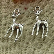 Free Ship 130 pcs tibetan silver spotted deer charms 24x11mm L-3358