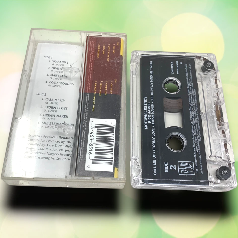 Vintage 1994 Motown Legends - Rick James Give It To Me Baby Audio Cassette Tape Foto 2 de 3