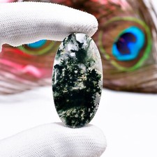 Natural Moss Agate Oval Shape Cabochon Loose Gemstone 35 Ct. 41X22X5 mm CG-148