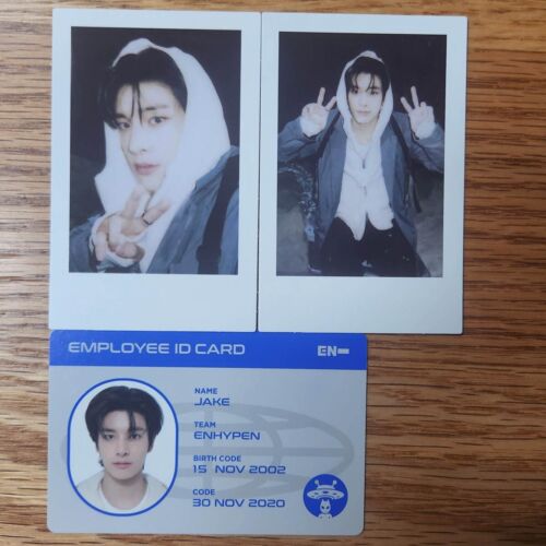 Jake Official ID Card & Instant Photo 2pcs Enhypen 2024 Ggu Ggu Deco Package - Picture 1 of 2
