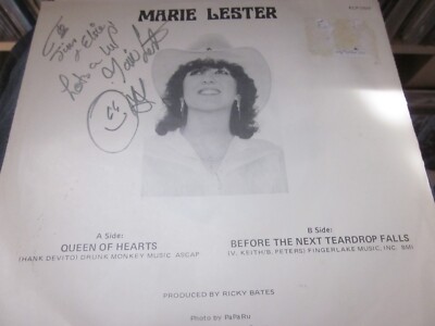 MARIE LESTER - Queen Of Hearts 7'' RARE USA NEW COUNTRY SIGNED COVER GRAY VELVET