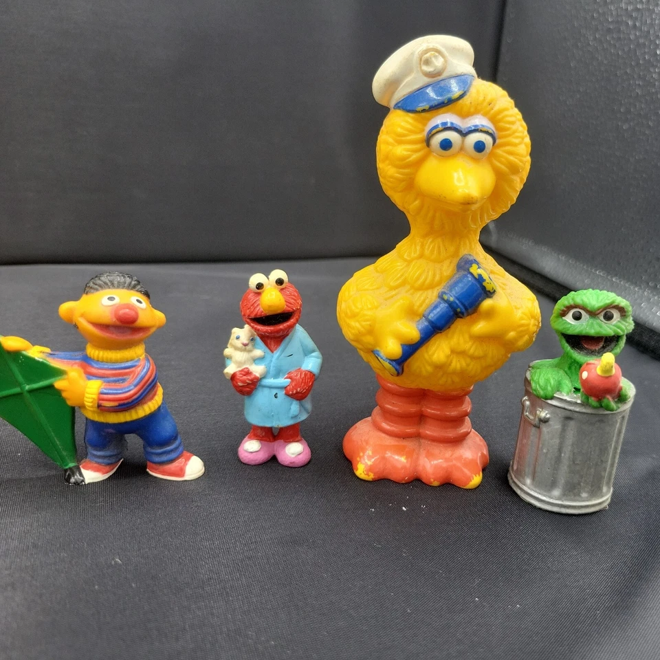 LOTE 7 Figuras Oscar Vintage Años 90 Sesame Street Muppets Applause Elmo Big Bird Foto 3 de 4
