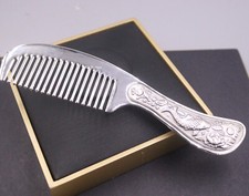 999 Fine Silver Pure Silver Hair Lotus Fish Long Handle Hair Care 5.5inch/53-54g