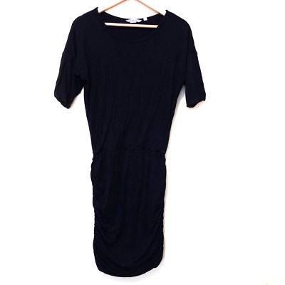 ATHLETA Women's Black Modal Wool Blend Jersey Dress Ruched Sides Size XS |  eBay
