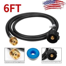 6FT Propane Adapter Hose LP Tank 1lb to 20lb Converter For QCC1 Type1 Gas Grill
