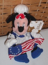 New Disney Store Betsy Ross Minnie Mouse Plush Bean Bag 8" NWT