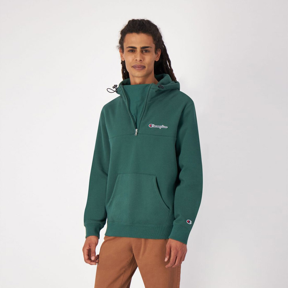 Champion Half-Zip Heavy Fleece Hoodie Men green | eBay