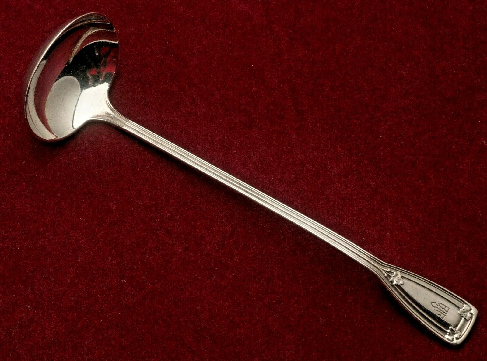 Saint Dunstan by Tiffany Sterling Silver Sauce Ladle, with Monogram 6 7/8"