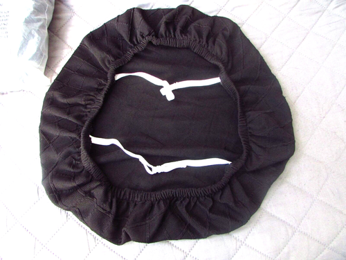 Round Black Cover Elastic & Clasps Stretch Chair Stool Cover Patterned New - Picture 2 of 2