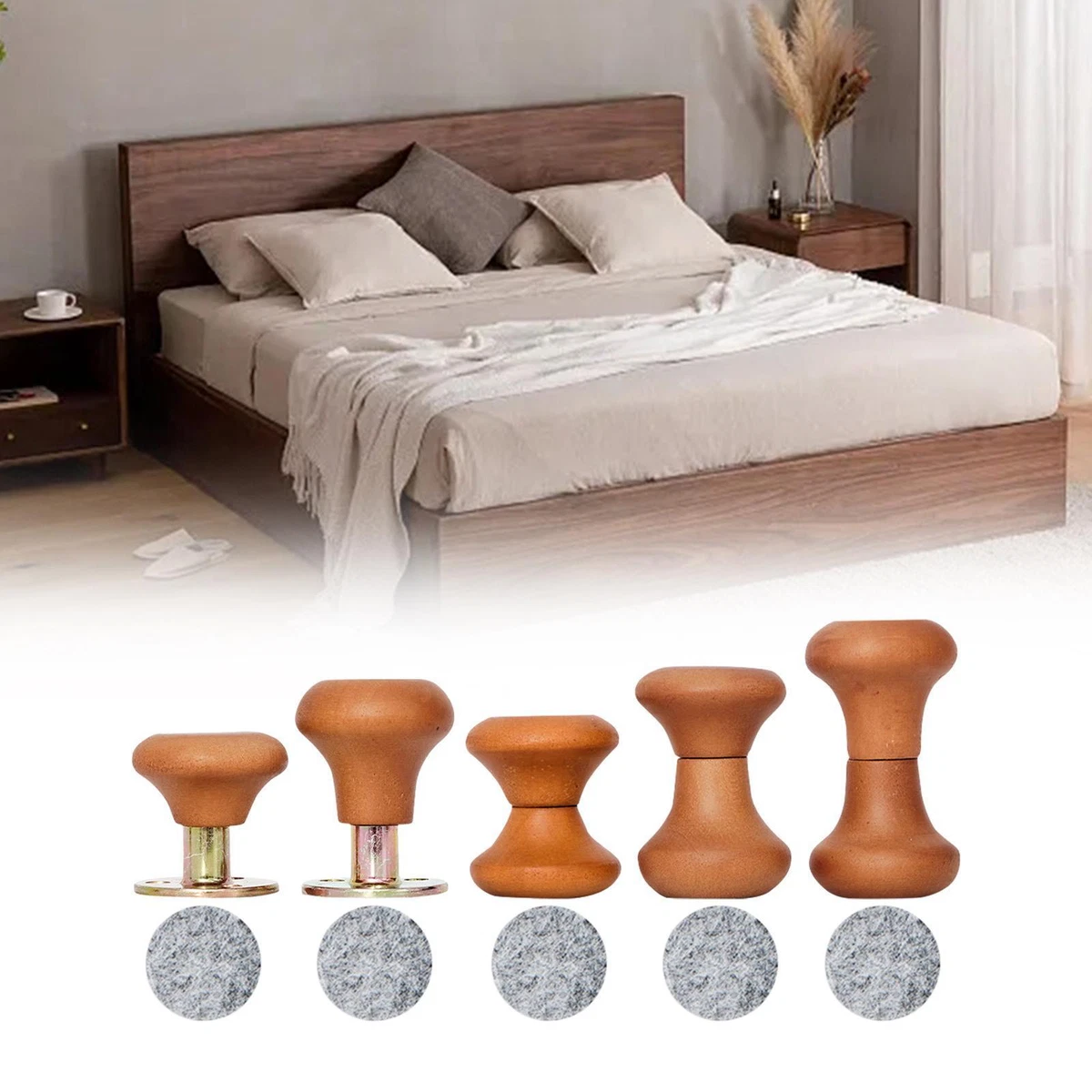 Wood bed frame for outlet adjustable base