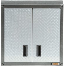 Garage Wall Storage Cabinet 28 in. H x 28 in. W x 12 in. D Steel Silver Tread