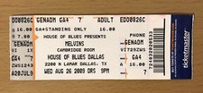 2009 THE MELVINS DALLAS CONCERT TICKET STUB SOFT BUZZ OSBOURNE BULLHEAD OZMA