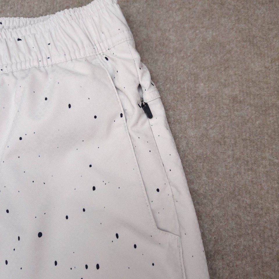 Legends Shorts Size Large Mens White Lined 7'' Black Splatter Print eBay